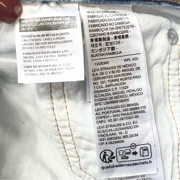 Levi's Middy Straight Leg Distressed Blue Jeans 29 - Picture 6 of 10